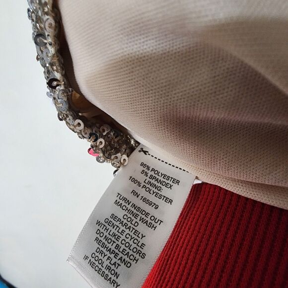 Cable & Gauge Gold Sequin Short Sleeve Puff Dress Size M - Picture 7 of 11